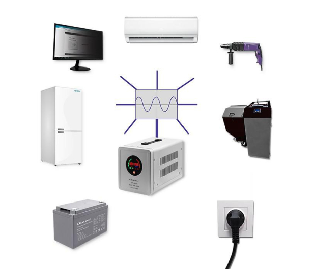Qoltec Pure Sine Wave UPS | 800VA | 560W | Stała faza | Szary - 1088151 - zdjęcie 5
